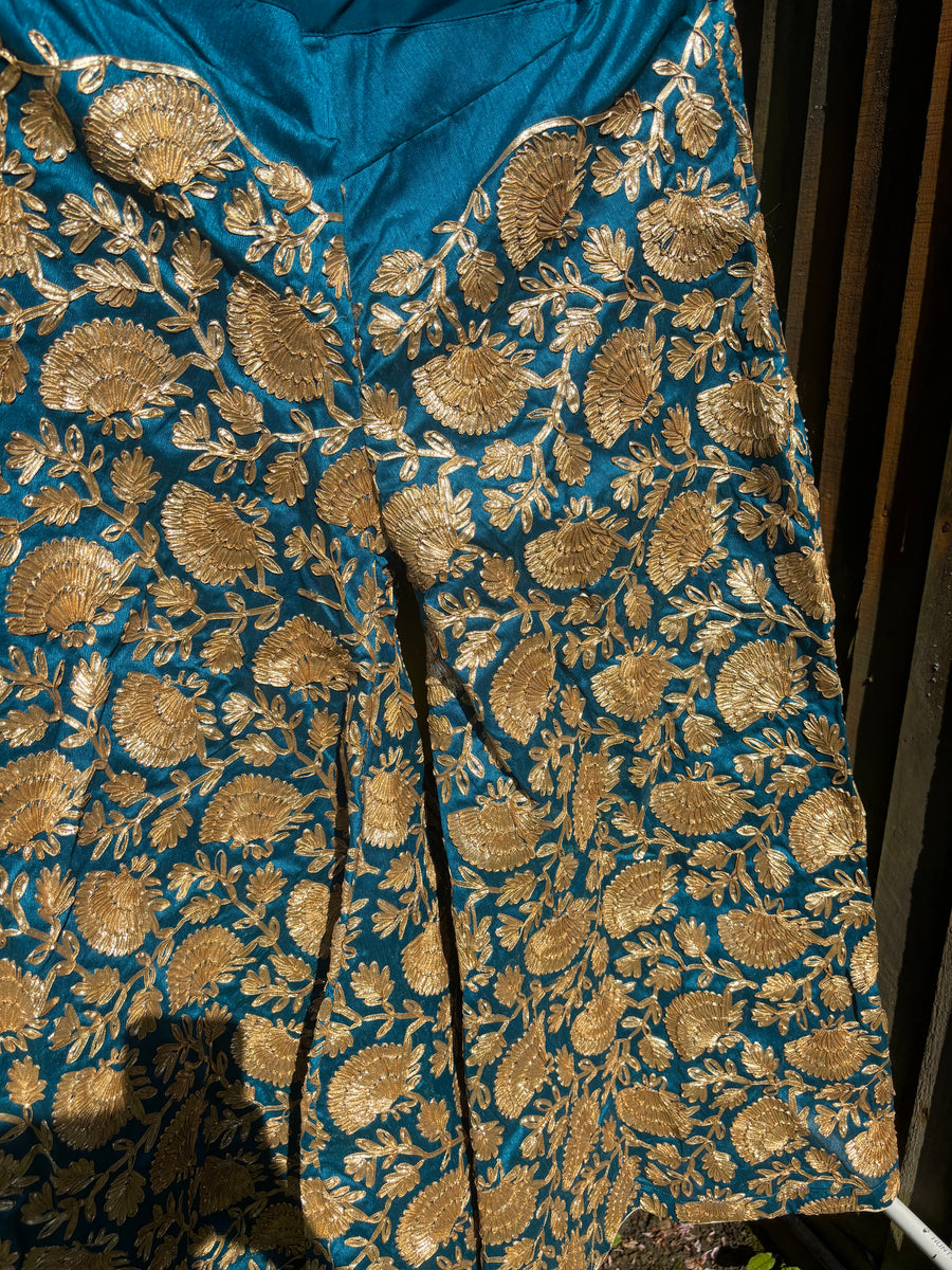 Customised chiffon shirt with gotta gharara (two legs )