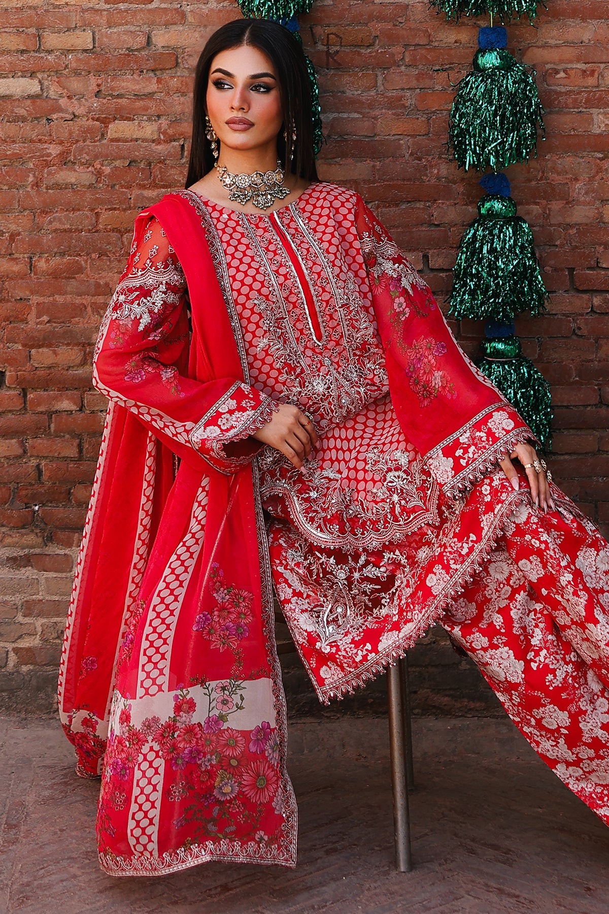 3-pc Unstitched Chiffon Collection VSL25-16