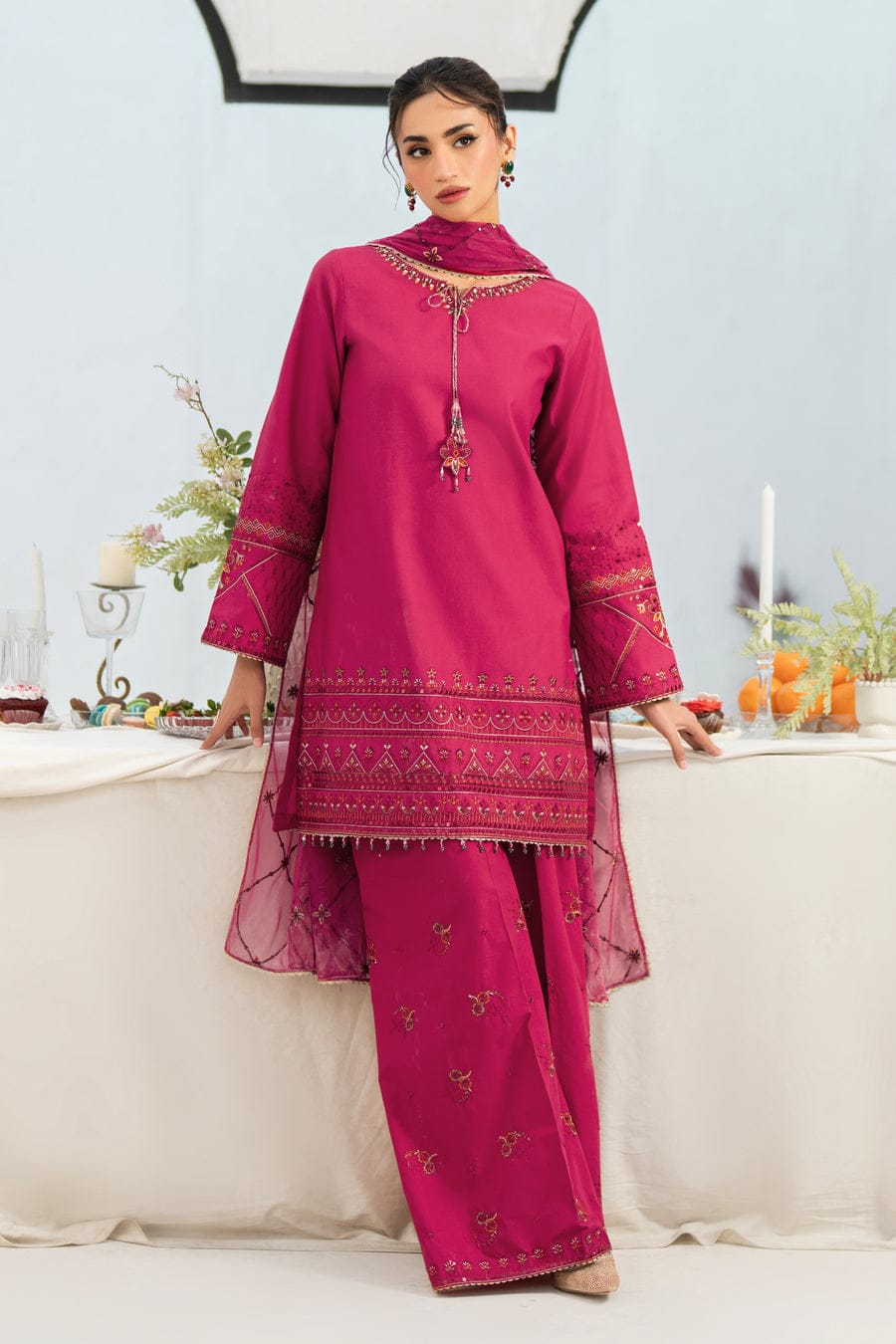 3 Piece Ready-to-Wear Pink Dress