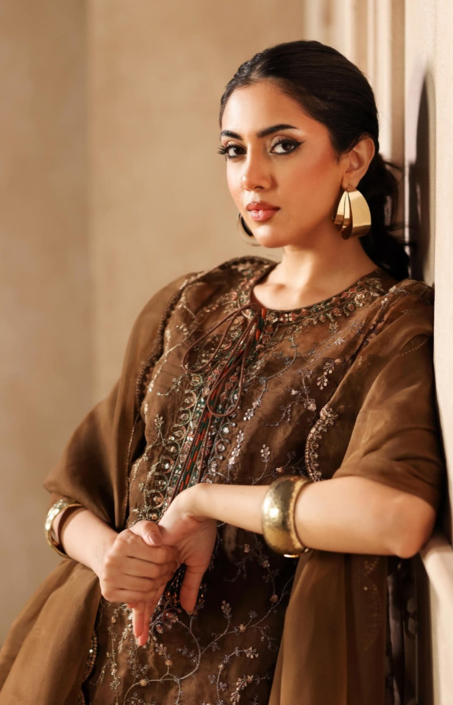 3-PC Embroidered Suit