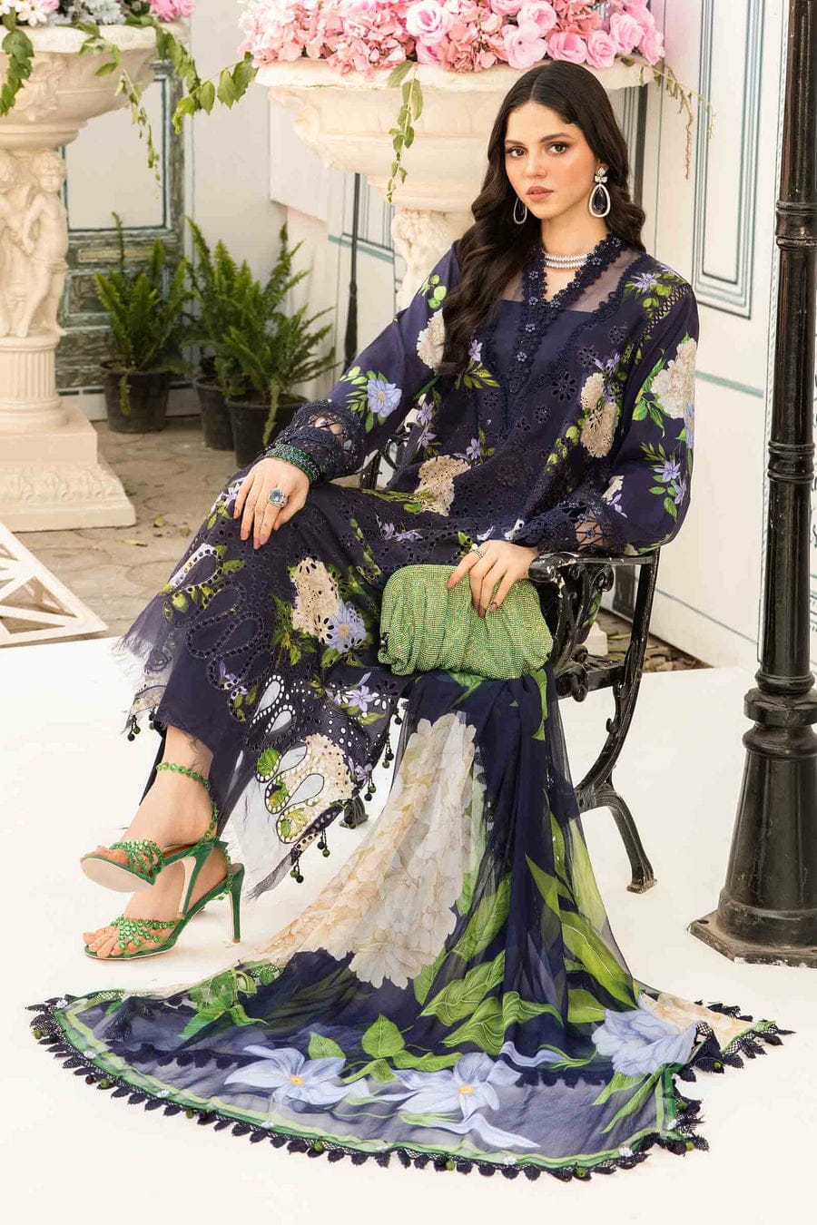 3 Piece Embroidered Lawn Suit | MPT-2602-B