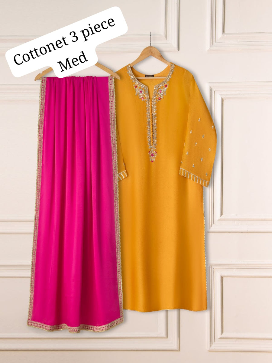 Aghanoor 3 piece cotton net suit