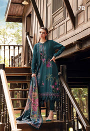 3 Piece Embroidered Twill Linen Suit