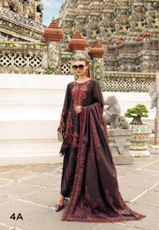 3 Piece Embroidered Twill Linen Suit