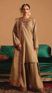 3-PC Embroidered Suit