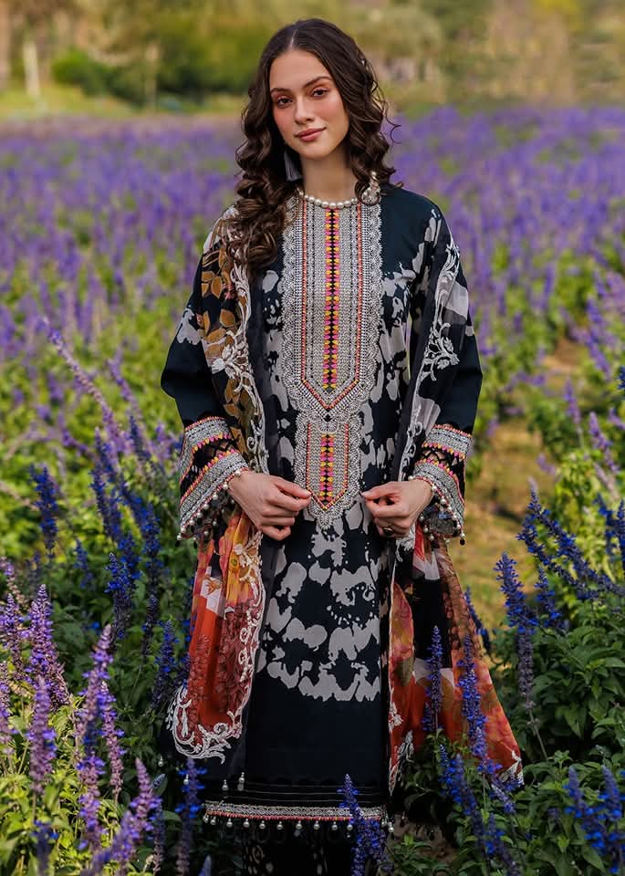 Embroidered Printed Lawn with Embroidered Chiffon Dupatta