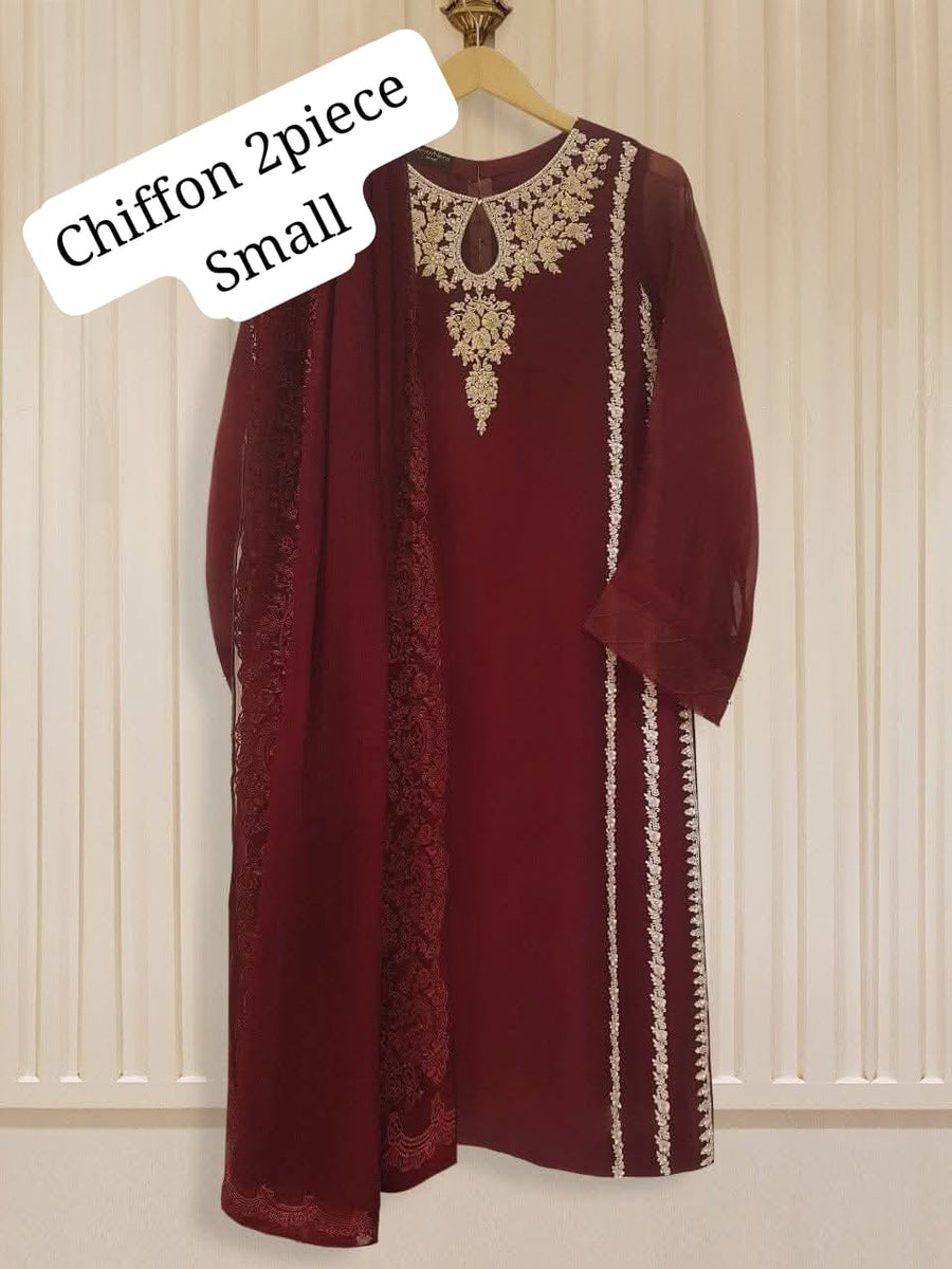 Aghanoor chiffon 2 piece