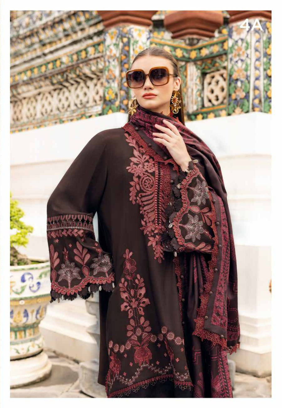 3 Piece Embroidered Twill Linen Suit