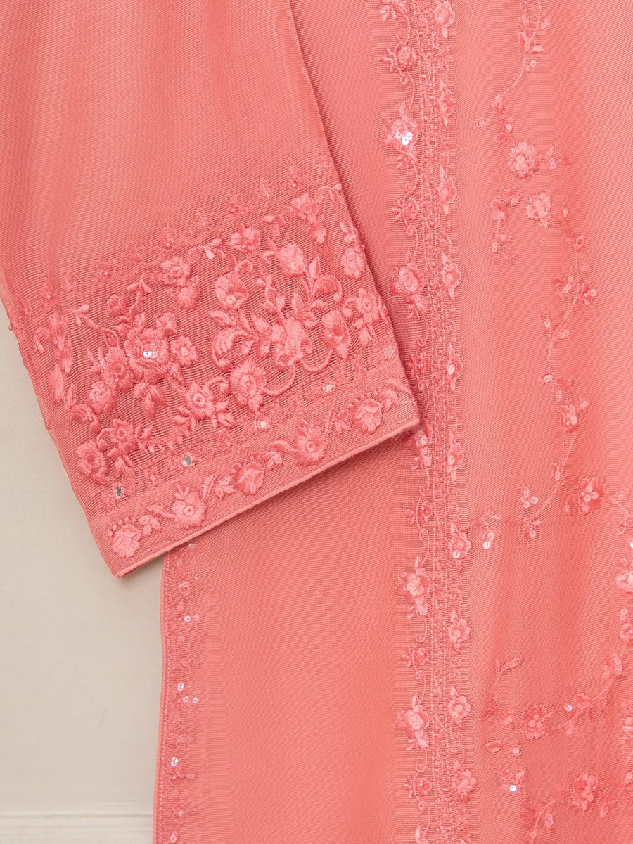 Agha Noor three-piece cotton net suit